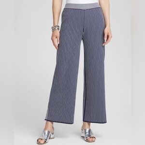 Chico’s Stripe Wide Leg Sweater Cropped
Pants
